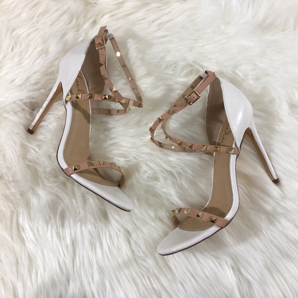 Rockstud Lulu’s Cream & White Heels - Picture 2 of 8